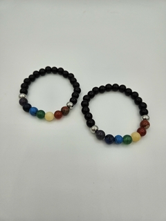 Pulsera de bolitas naturales 7 Chakras - 8 mm - tienda online