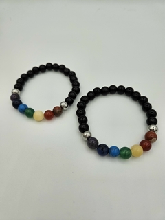Pulsera de bolitas naturales 7 Chakras - 8 mm - Piedras en Córdoba
