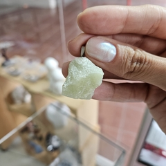 Dije de Jade Verde- en bruto- mediano- acero