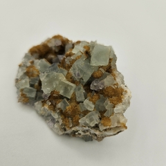 Drusa de Fluorita verde y violeta cúbica