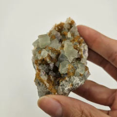 Imagen de Drusa de Fluorita verde y violeta cúbica