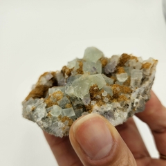 Drusa de Fluorita verde y violeta cúbica - Piedras en Córdoba