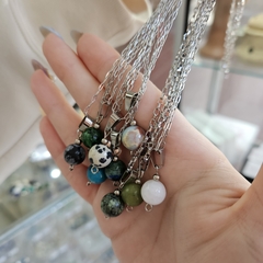 Dije bolita de Piedras Naturales de 10 mm calidad premium acero - comprar online