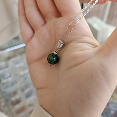 Dije bolita de Piedras Naturales de 10 mm calidad premium acero