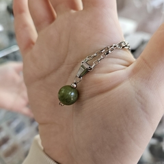 Dije bolita de Piedras Naturales de 10 mm calidad premium acero - Piedras en Córdoba