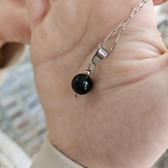 Dije de bolitas de Piedras Naturales de 10 mm acero - tienda online
