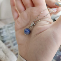 Dije de bolitas de Piedras Naturales de 10 mm acero - Piedras en Córdoba