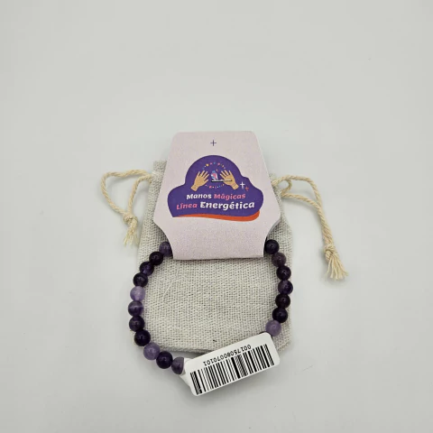 Pulsera de bolitas naturales de Amatista - 6 mm