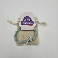 Pulsera de bolitas naturales de Amazonita- 6 mm