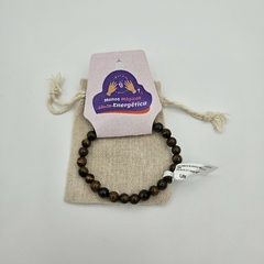 Pulsera de bolitas naturales de Ojo de Tigre - 6 mm