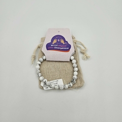 Pulsera de bolitas naturales de Howlita - 6 mm