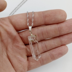 Dije de Cuarzo cristal de roca en punta- Plata 925
