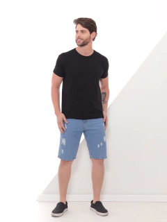Bermuda Jeans Masculina Clara Rasgadinha Koenig na internet