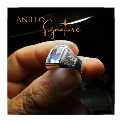 Anillo sello piedra
