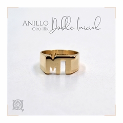 Anillo Doble Inicial de Oro en internet