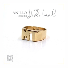 Anillo Doble Inicial de Oro - comprar online