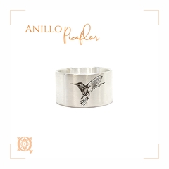 anillo picaflor plata