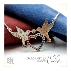 Gargantilla Colibri con cubics - Quimbaya Orfebrería 