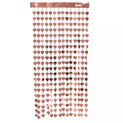 CORTINA DECORATIVA CORAZONES ROSE GOLD - comprar online