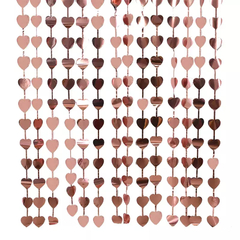 CORTINA DECORATIVA CORAZONES ROSE GOLD en internet