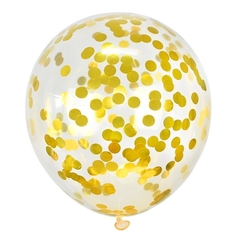 GLOBOS CRISTAL CON CONFETTI DORADO x5 - comprar online