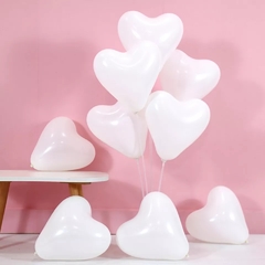 GLOBOS CORAZÓN BLANCO LÁTEX x5 - comprar online