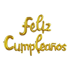 FELIZ CUMPLEAÑOS CURSIVA DORADO - comprar online