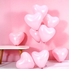 GLOBOS CORAZÓN ROSA LÁTEX x5 - comprar online