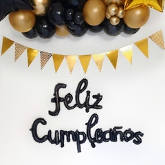 FELIZ CUMPLEAÑOS CURSIVA NEGRO en internet