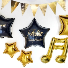 GLOBO ESTRELLA FELIZ CUMPLEAÑOS NEGRO en internet