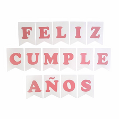 CARTEL FELIZ CUMPLEAÑOS ROSA PALO - comprar online