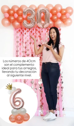 GLOBO NÚMERO ROSE GOLD 40cm - tienda online