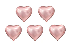 GLOBO CORAZÓN ROSE GOLD SATÍN DELUXE Pack x5 - comprar online