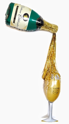 COMBO BOTELLA Y COPA CHAMPAGNE GRANDES