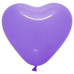 GLOBOS CORAZÓN LILA LÁTEX x5 - comprar online