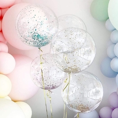 GLOBO BURBUJA CON GLITTER 45cm en internet