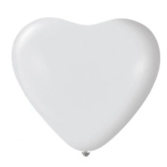 GLOBOS CORAZÓN BLANCO LÁTEX x5