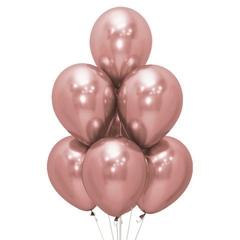 GLOBOS CROMADOS COLOR ROSE GOLD x5