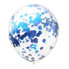 GLOBOS CRISTAL CON CONFETTI CELESTE x5 - comprar online