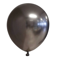 GLOBOS CROMADOS COLOR NEGRO x5