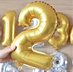 GLOBO NÚMERO DORADO 40cm - comprar online
