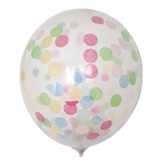 GLOBOS CRISTAL CON CONFETTI PASTEL x5
