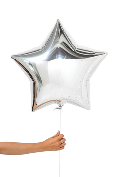 PACK x5 ESTRELLAS PLATEADAS 45cm - comprar online