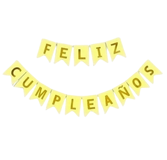 CARTEL FELIZ CUMPLEAÑOS AMARILLO