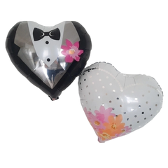 GLOBOS CORAZÓN CASAMIENTO x2