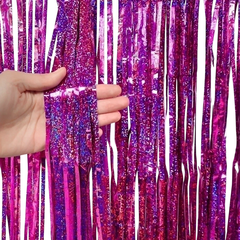 CORTINA DECORATIVA GLITTER FUCSIA