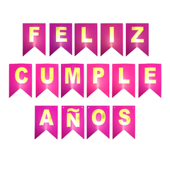 CARTEL FELIZ CUMPLEAÑOS FUCSIA - comprar online