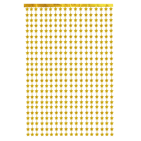 CORTINA DECORATIVA ESTRELLAS DORADA - comprar online