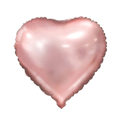 GLOBO CORAZÓN ROSE GOLD SATÍN DELUXE