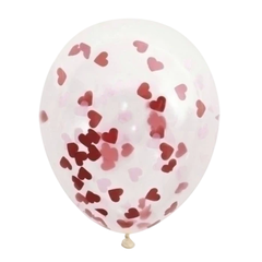 GLOBOS CRISTAL CON CONFETTI CORAZON x5 - comprar online